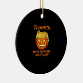 Trumpkin macht Halloween Große Kürbislaterne Keramik Ornament (Rechts)