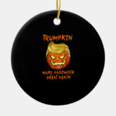 Trumpkin macht Halloween Große Kürbislaterne Keramik Ornament (Vorne)
