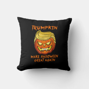 Trumpkin macht Halloween Große Kürbislaterne Kissen