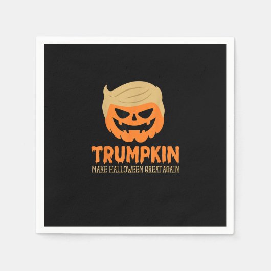 Trumpkin macht Halloween Große Kürbislaterne Serviette (Vorderseite)