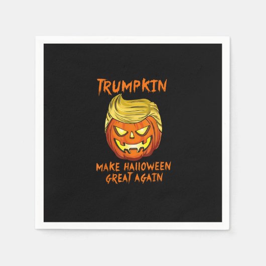 Trumpkin macht Halloween Große Kürbislaterne Serviette (Vorderseite)