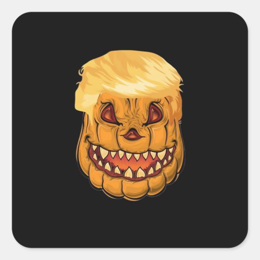 Trumpkin macht Halloween-Horror wieder klassisch Quadratischer Aufkleber (Vorderseite)