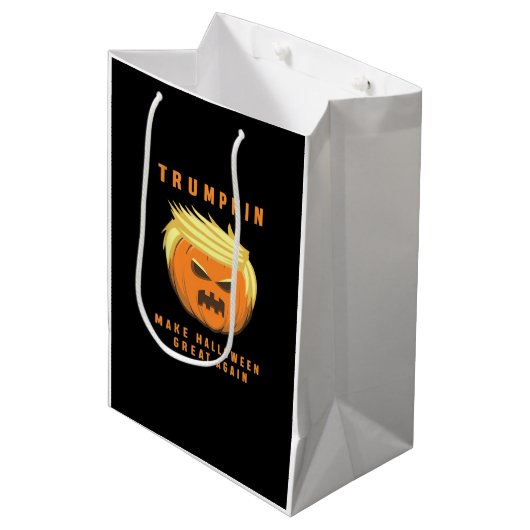 Trumpkin macht Halloween wieder Angepasst Mittlere Geschenktüte (Vorderseite Schrägansicht)