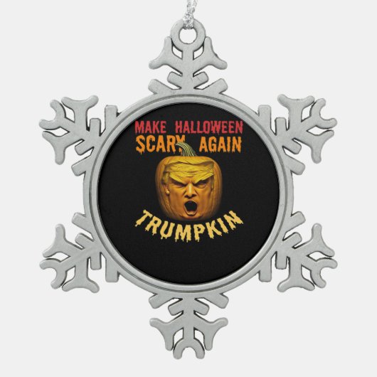 Trumpkin macht Halloween wieder Beängstigend - Fun Schneeflocken Zinn-Ornament (Vorderseite)