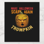 Trumpkin macht Halloween wieder Beängstigend - Fun Weinetikett (Einzelnes Label)