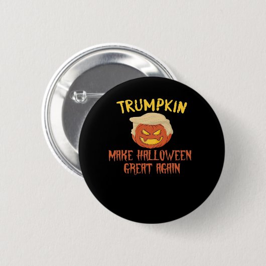 Trumpkin macht Halloween wieder groß - Funny Costu Button (Vorne & Hinten)