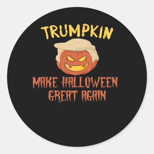 Trumpkin macht Halloween wieder groß - Funny Costu Runder Aufkleber (Vorderseite)