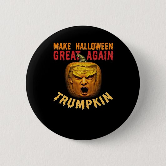 Trumpkin macht Halloween wieder groß - Funny Donal Button (Vorderseite)