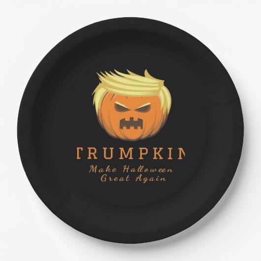 Trumpkin macht Halloween wieder groß - gruselig wi Pappteller (Vorderseite)