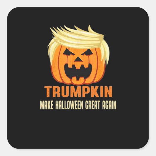 Trumpkin macht Halloween wieder groß - Halloween N Quadratischer Aufkleber (Vorderseite)