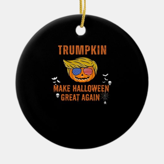 Trumpkin macht Halloween wieder groß, Halloween Pu Keramik Ornament (Vorne)