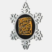 Trumpkin macht Halloween wieder groß - Herbstschwi Schneeflocken Zinn-Ornament (Rechts)