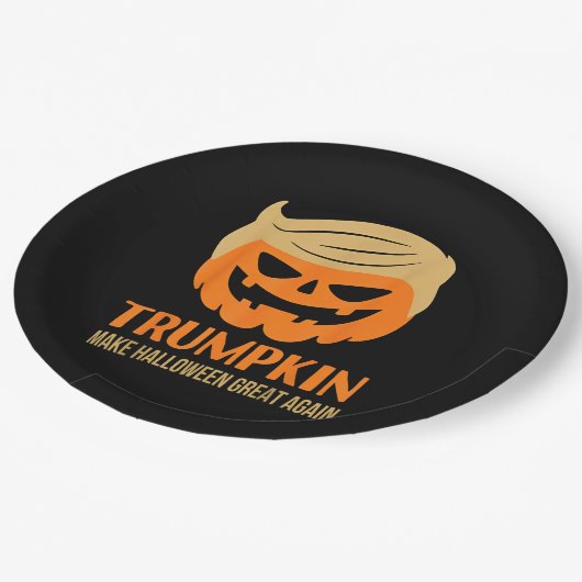 Trumpkin macht Halloween wieder groß Pappteller (Schrägansicht)