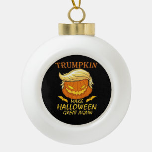 Trumpkin macht Halloween wieder groß - Retro Pumpk Keramik Kugel-Ornament