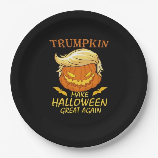 Trumpkin macht Halloween wieder groß - Retro Pumpk Pappteller (Vorderseite)