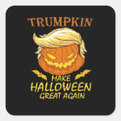 Trumpkin macht Halloween wieder groß - Retro Pumpk Quadratischer Aufkleber (Vorderseite)