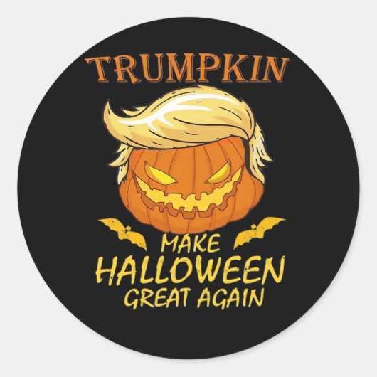 Trumpkin macht Halloween wieder groß - Retro Pumpk Runder Aufkleber (Vorderseite)