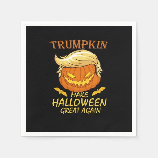Trumpkin macht Halloween wieder groß - Retro Pumpk Serviette (Vorderseite)