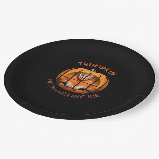 Trumpkin macht Halloween wieder groß - Sloth Mask Pappteller (Schrägansicht)