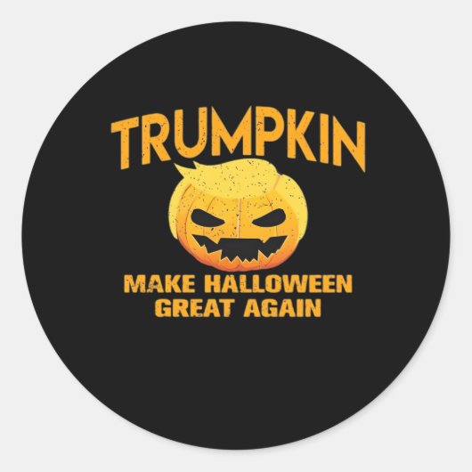 Trumpkin macht Halloween wieder groß - Sloth Parod Runder Aufkleber (Vorderseite)