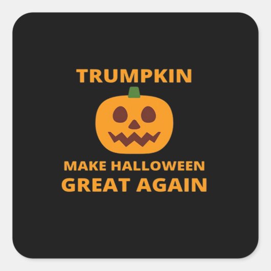 Trumpkin macht Halloween wieder groß, Trumpkin Hal Quadratischer Aufkleber (Vorderseite)