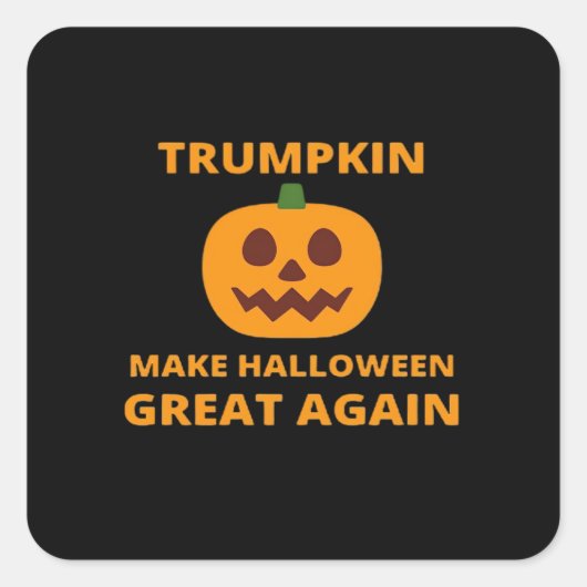 Trumpkin macht Halloween wieder groß, Trumpkin Hal Quadratischer Aufkleber (Vorderseite)