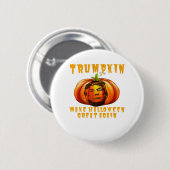 Trumpkin macht Halloween wieder großartig grafisch Button (Vorne & Hinten)