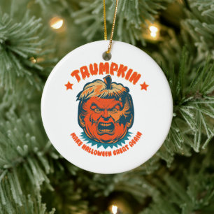 Trumpkin macht Halloween wieder großartig lustig  Keramik Ornament
