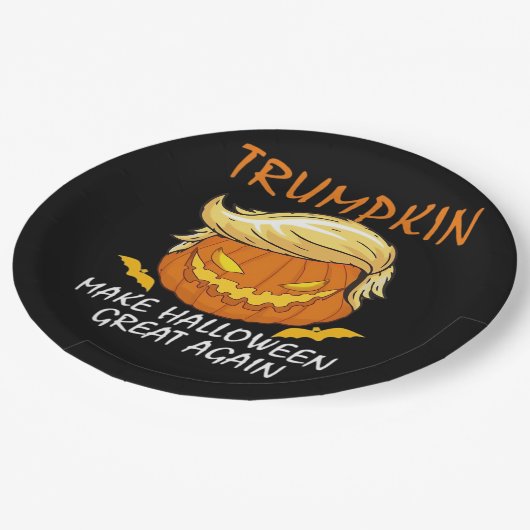 Trumpkin macht Halloween wieder klassisch - Funn Pappteller (Schrägansicht)