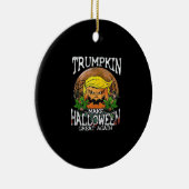 Trumpkin macht Halloween wieder klassisch Keramik Ornament (Rechts)