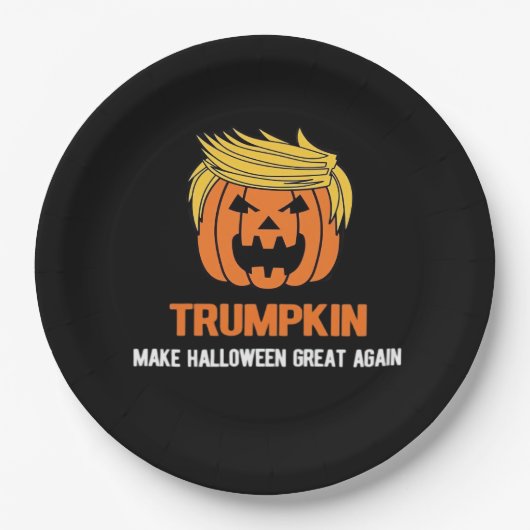 Trumpkin macht Halloween wieder klassisch Pappteller (Vorderseite)