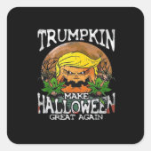 Trumpkin macht Halloween wieder klassisch Quadratischer Aufkleber (Vorderseite)