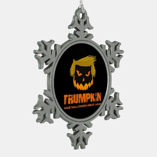 Trumpkin, macht Halloween wieder klassisch Schneeflocken Zinn-Ornament (Links)