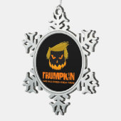 Trumpkin, macht Halloween wieder klassisch Schneeflocken Zinn-Ornament (Rechts)