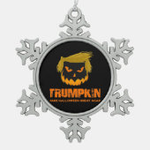 Trumpkin, macht Halloween wieder klassisch Schneeflocken Zinn-Ornament (Vorderseite)