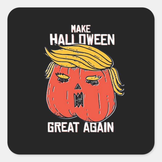 Trumpkin macht Halloween wieder klassisch - Spoo Quadratischer Aufkleber (Vorderseite)