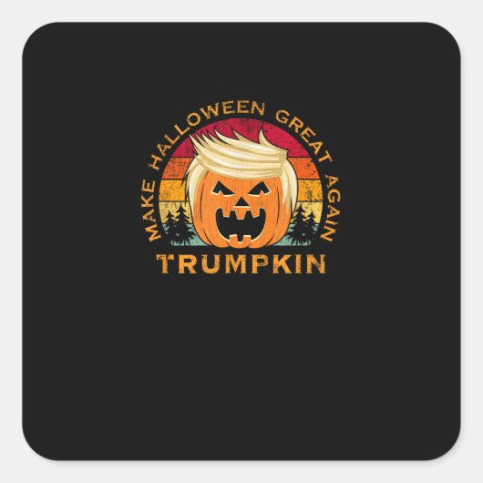 Trumpkin macht Halloween wieder Vintag Quadratischer Aufkleber (Vorderseite)