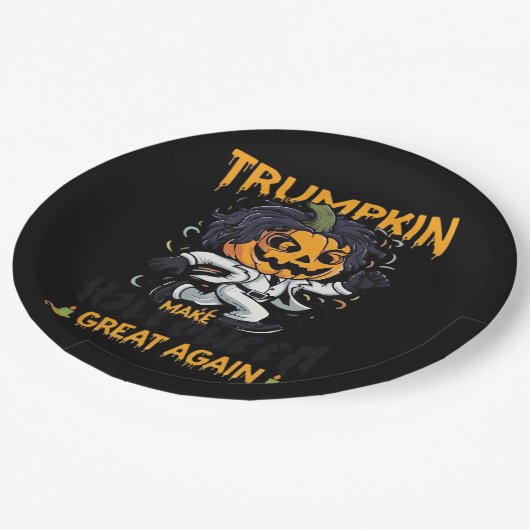 Trumpkin macht Halloween wieder zu Trumpkin-Kosten Pappteller (Schrägansicht)