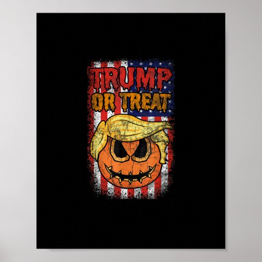 Trumpkin oder Leckerei Funny Halloween Trumpkin Poster (Vorne)