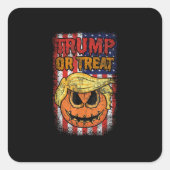 Trumpkin oder Leckerei Funny Halloween Trumpkin Quadratischer Aufkleber (Vorderseite)