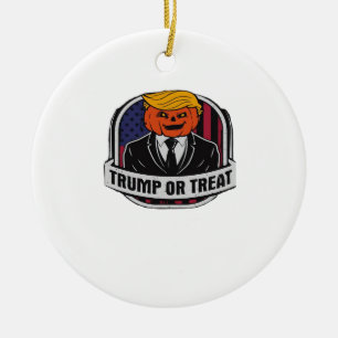Trumpkin oder Leckerei Halloween - Politisches Kos Keramik Ornament