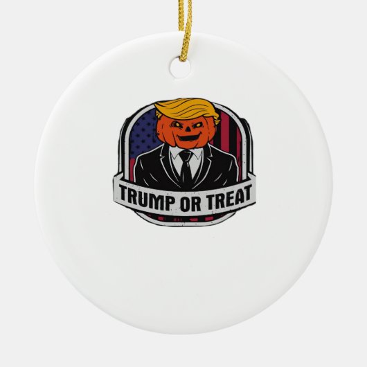 Trumpkin oder Leckerei Halloween - Politisches Kos Keramik Ornament (Vorne)