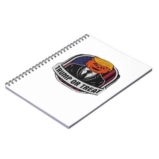 Trumpkin oder Leckerei Halloween - Politisches Kos Notizblock (Linke Seite)