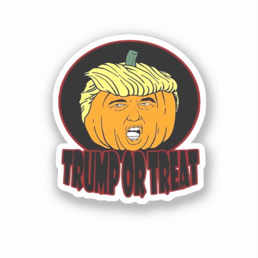 Trumpkin oder Leckerei Halloween Trumpkin Trick od Aufkleber (Vorderseite)