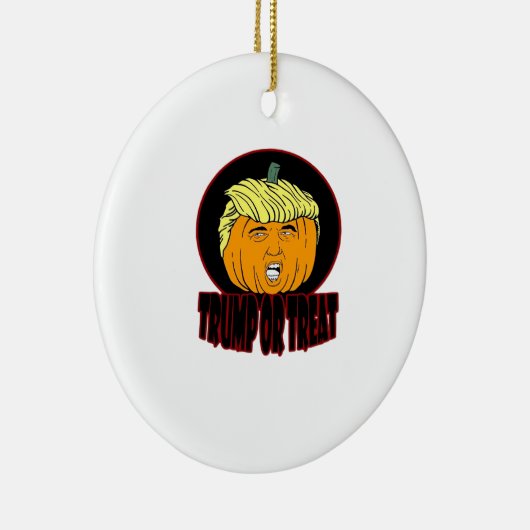 Trumpkin oder Leckerei Halloween Trumpkin Trick od Keramik Ornament (Rechts)