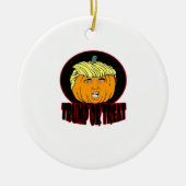 Trumpkin oder Leckerei Halloween Trumpkin Trick od Keramik Ornament (Vorne)