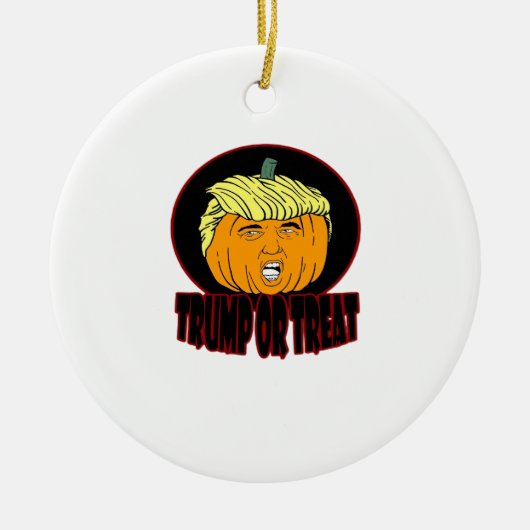 Trumpkin oder Leckerei Halloween Trumpkin Trick od Keramik Ornament (Vorne)