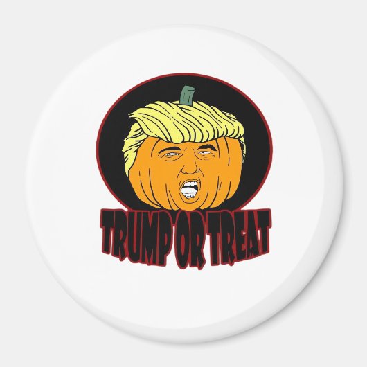 Trumpkin oder Leckerei Halloween Trumpkin Trick od Magnet (Vorne)