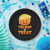 Trumpkin oder Leckerei Trumpkin Halloween-Kostüm Pappteller (Party)