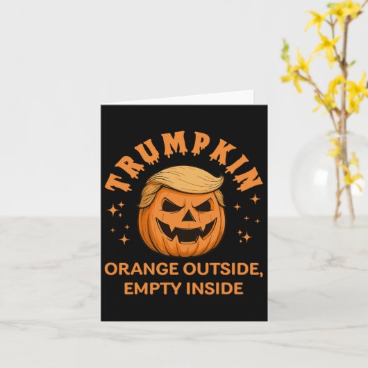 Trumpkin Orange Outside Empty Inside Funny Hallowe Karte (Gelbe Blume)